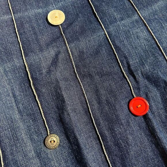 Icon‎ National San Francisco Denim Skirt Sz M w/ Buttons 100% Cotton Rare - Picture 6 of 8